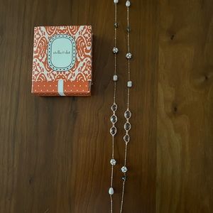 Stella and Dot long necklace with stones and  CZ.